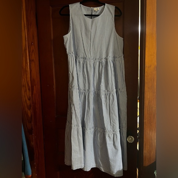J. Crew Factory Blue and White Striped Dress - Picture 1 of 3